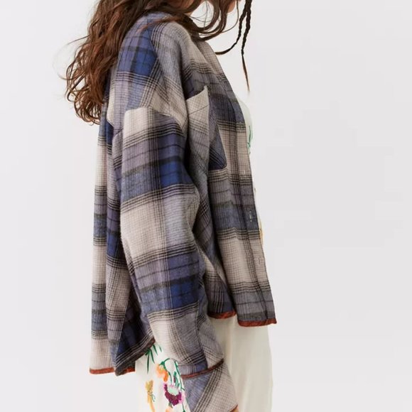 BDG Carl Slouchy Flannel Button-Down Shirt Size Small - Picture 3 of 9